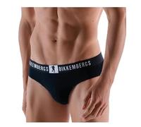 Moda Egidio Set 3 Slip Uomo Bikkembergs Underwear Cotone Stretch Elastico Logato (IT, Testo, XL, Regular, Regular, 21016-NER)