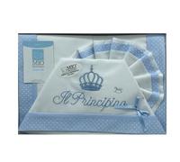 Set Lenzuola Neonato Mio Piccolo Culla/Carrozzina Ricamo Pricipino O Principessa Moda Egidio (CIELO)