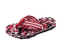 Moda Estate Uomo Infradito Fondo Piatto Leggero Confortevole Camouflage Modello Spiaggia Pantofole The Wild One Sandali, Rosso, 39 2/3 EU