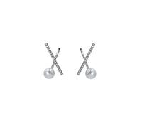 Moda europea e americana Squisita Base Geometria Croce Orecchini di Perle Semplici Eleganti Dea Orecchini Professionali