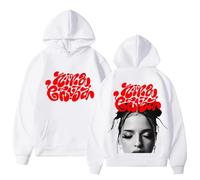 Moda Felpa con Cappuccio Nina Arena Tour Chuba Felpa da Uomo E da Donna Felpa Casual Vintage Unisex Abbigliamento A Maniche Lunghe-White||m