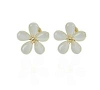 Moda Fiore Bianco Clip Orecchini Senza Piercing Nessun Foro Dell'orecchio Romantico Dolce Orecchino Del Polsino Dell'orecchio Per Le Donne Foral Gioielli arete-default