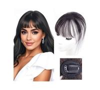 Moda Frangia sintetica con clip, frangia ad aria 3D, extension con clip, posticci invisibili, uso quotidiano Per appuntamenti(1b)