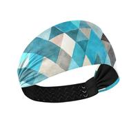Moda Geometrica Trend Blu Antiscivolo? donne fasce elastiche per capelli per capelli da donna per atletica sport make up Pallavolo Palestra vendas para el pelo mujer