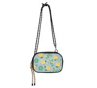 Moda Giallo Rosa Fiore Foglia Verde Sling Borsa Crossbody Donne Pratica con Tracolla Regolabile Borse A Tracolla Avere un pasto bolsos economicos para dama