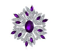 Moda Grande Dichiarazione Stile Vintage Simulato Gemstone Sciarpa Fiore Art Deco Spilla Per Le Donne