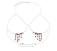 Moda Halloween Perle Catena del Petto Catena Del Corpo Perle Imitazione Del Sangue Nappe Gocci
