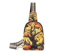 Moda Halloween pipistrelli Silhouette Unico Zucche Corvi borsa a tracolla borsa moda borse per le donne per il viaggio, Halloween pipistrelli Silhouette unico zucche corvi, 1 size