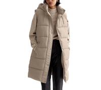 Moda Invernale da Donna Caldo lungo Giù Gilet senza Maniche con Cappuccio Sciolto Fit Multi-tasca Trapuntato Giù Gilet Cerniera con Singola Fila Bottone Giacca Anteriore (Kaki,XL)