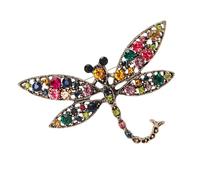 Moda Lega Libellule Spilla Lega Libellule Pin Gioielli Con Strass Dettaglio Per Gli Amanti Della Moda Strass Pin Jewelry, Misura unica, come descritto
