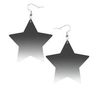Moda leggera bianca a nera delle feste di compleanno delle donne degli orecchini della stella del cuoio leggero, Misura unica, Pelle sintetica