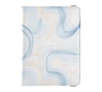 Moda Linea Astratta Arte Verde Portafoglio da viaggio in pelle donna porta passaporto per viaggi Documenti di Viaggio Organizer Protector Copertura del passaporto per gli uomini Impermeabile