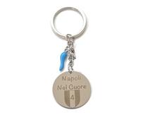 MODA MavillA Portachiavi Scaramantico Napoli nel cuore corno acciaio inox custodia regalo