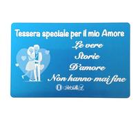 MODA MavillA una tessera speciale in acciaio amore, maestra, maestro, collega, colleghe, mamma, papà, portafortuna Idea Regalo Originale per ogni occasione, confezione regalo inclusa (Amore x lui)