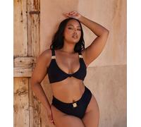 Moda Minx Curve X Bernadette Afia - Amour - Top bikini a triangolo nero con nodo 50