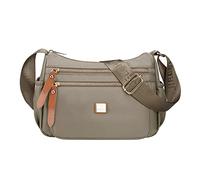 Moda Multicolore Nylon Tessuto Grande Capacità Cerniera Tracolla Regolabile Messenger Bag Body Bag per Ragazze, Grigio, Taglia unica