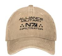 Moda N 7 Il degli Infiltrati Mass Effect Unisex Berretto da Baseball Distressed Denim Cappelli cap Vintage Outdoor Tutte Le Stagioni Regalo di Viaggio Snapback cap Cotone, per Tutte Le Stagioni