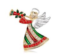Moda Natale Spille Pins Natale Bomboniere Ornamenti Regali Sciarpe ricoperte di Strass da Donna Clip per Scialle per Decorazioni Natalizie-4,2 * 4,6 cm Practical Treatment