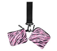 Moda Nero Pesca Tigri Pelliccia Stampa Portafoglio Doppio da Donna Porta Biglietti da Visita Sottile Staccabile Cerniera Portafoglio portamonete con Cerniera Tasca portamonete per le Donne 2 Pz, Moda