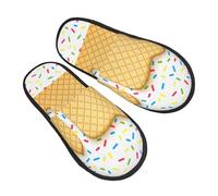 Moda Pantofole Invernali White Ice Cream Pantofole da Casa Traspiranti Ciabattine Comodo per Interne Uomo Inverno L