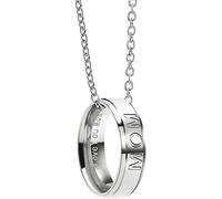 Moda papá mamá letras talladas diseño conciso anillo colgante Collar Madre Plata mamá
