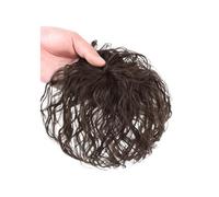 Moda Parrucca sintetica 3D con frangia, parrucca di ricambio invisibile con clip in frangia Per appuntamenti(Brown black)