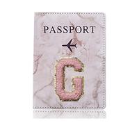 Moda Passaporto Copertura Protettiva Ricamo Lettera Modello Viaggio Passaporto Titolare Del Raccoglitore Regalo PU Custodia In Pelle Cover, A 1470 (G), Taglia unica