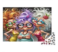 Moda per vecchie signore Puzzles 1000 Pezzi Carta riciclata per adulti Puzzle per adulti Gioco familiare divertente e stimolante Ottima idea regalo per la decompressione 52x38cm/1000pcs