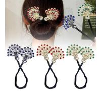 Moda Perla Pavone High-end Fasce Updo Per Le Donne Ragazze Testa Dei Capelli Del Partito Polpette Accessori