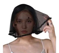 Moda Perle Mantilla Festa di Nozze Per La Donna Ingioiellato Avvolgere Sciarpe Casual Velo Foulard Femminile Mantilla Per Le Donne, Nero , Taglia unica