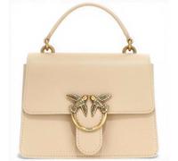Moda Pinko Borsa a Mano Love One Top Handle Mini Donna Azzurro in Pelle Seta