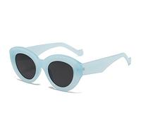 Moda popolare oversize Cat Eye Donne Occhiali da sole Retro Leopard Shades UV400 Uomini di Tendenza Ovale Occhiali Da Sole, Blu grigio, Taglia unica