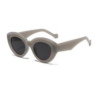 Moda popolare oversize Cat Eye Donne Occhiali da sole Retro Leopard Shades UV400 Uomini di Tendenza Ovale Occhiali Da Sole, Grigio grigio, Taglia unica