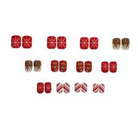 Moda Premere Su Unghie Breve Piazza Falso Decorazione Art Tools Set Per La Creazione Natale Pupazzo di Neve Manicure Nail Abbellimenti