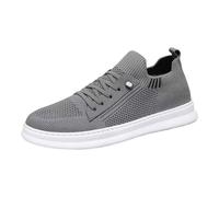 Moda Primavera ed Estate Uomo Scarpe Sportive Fondo Piatto Leggero Mesh Traspirante Confortevole Tinta unita Caratteristiche semplici: Scarpe di marca per gli uomini Casual, Grigio, 38 2/3 EU