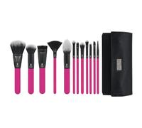MODA Pro Full Face - Set di 13 pennelli da trucco con custodia da viaggio (rosa)