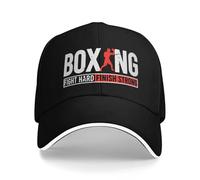 Moda Pugilato: Combatte con impegno e finisce, Cappello da Baseball Forte, Uomini Donne, Pugile Regolabile e combattente, Citazione del Cappello Sportivo papà, Cappelli a Snapback Sportivi.