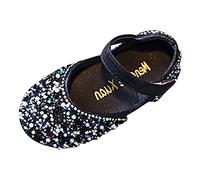 Moda Ragazza Scarpe Da Danza Glitter Strass Scarpe Di Cristallo Performance Vestito Scarpe Paillettes Design Antiscivolo Morbido Ragazza Partito Scarpe Per La Primavera ed Estate, Nero , 26 EU