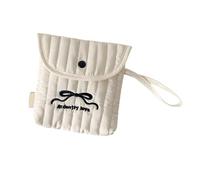 Moda Ricamato Farfalla Fiocchi Cosmetici Borsa Donna Mestruale Organizzato Morbido Poliestere Cotone Borse di Stoccaggio Archi Ricamati Compatto, Grande fiocco nero 2, Bellezza di massa