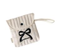 Moda Ricamo Farfalla Bow Cosmetic Bag Donne Mestruale Ortopedico Morbido Poliestere Cotone Storage Bag Cartoon Bow Ricamo, Grande fiocco nero, Come mostrato in figura