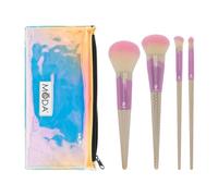 Moda Royal & Langnickel - Kit di 5 pennelli da trucco full size, con custodia, per cipria, carnagione, frullatore angolare e pennelli dettagliati, fragola e vaniglia