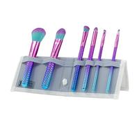 MODA Royal & Langnickel - Set di 7 pennelli da trucco con custodia, include cipria, fondotinta, angolo Shader, Smoky Eye, Liner per sopracciglia e pennelli per labbra a punta, Prismatic Ombre