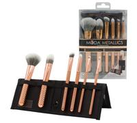 MODA Royal & Langnickel - Set di pennelli da trucco per viso, formato da viaggio, con custodia, include cipria, fondotinta, ombretto angolare, smoky eye, eyeliner per sopracciglia e pennelli a punta,