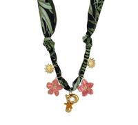 Moda Sciarpa Colorata Tessuto Corda Pendente Collana In Acciaio Inox Goccia Olio Alfabeto Ciondolo Fiore Stella Marina Collana Gioielli Regalo, 22 1/8