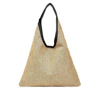 Moda Signore Donne Borse A Spalla Ascellare Bolsa De Woven Borsa Casual Grande Capacità Borsa Da Spiaggia Auto Tasca Netta Borsa Titolare tra i Sedili, cachi, Taglia unica