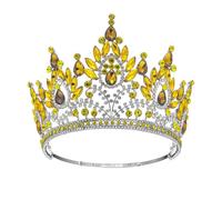 Moda Spose Ornamenti Bella Corona di Nozze Corone Pageant Giallo