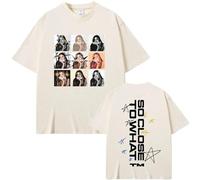 Moda Stampato T-Shirt Tate McRae Cotone A Maniche Corte Girocollo Sciolto Hip-Hop Street Style Unisex Musica Top (Khaki,S)
