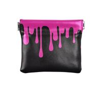 Moda Street Graffiti Pittura Rosa Nero Donne Uomini Portamonete in Pelle Comodo Mini Portafoglio Porta Carta per Donna, Moda street graffiti pittura rosa nero, 1 size, Stampa artistica