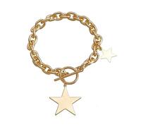 Moda Trend Luce Lusso Collarbone Catena Temperamento Semplice Freddo Cinque punte Stella Bracciali Collana Cinque punte Stella Collane Per Le Donne, Gold, come descritto, come descritto