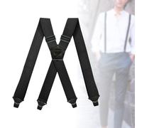 Moda Uomo Donna Bretelle 4 Clip Cinghie elastiche a forma di x Bretelle laterali